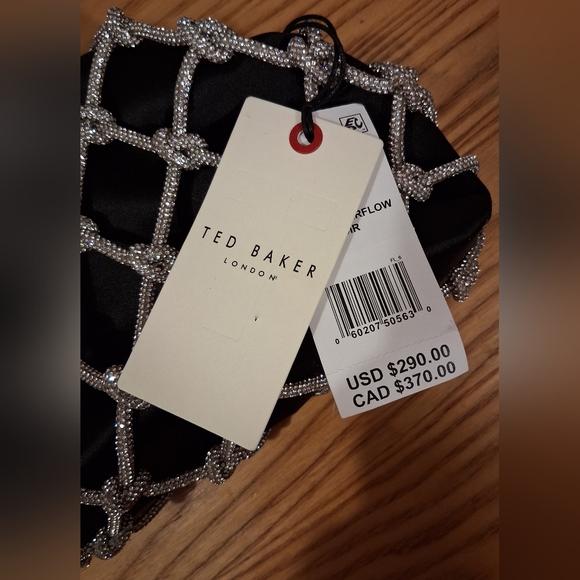 NWT Ted Baker Kylar Black Satin & Crystal Evening Convertible Bling Purse Bag - Picture 12 of 12